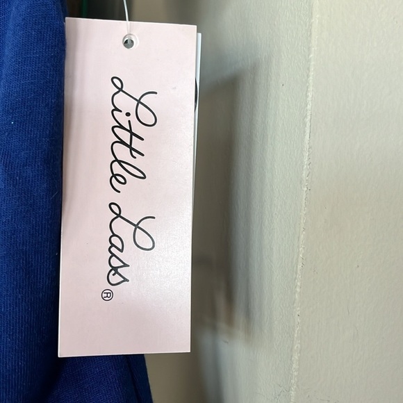 Brand New Little Lass 2-Piece Set Nautical Navy Blue Tank Top & Striped Shorts - Picture 4 of 15